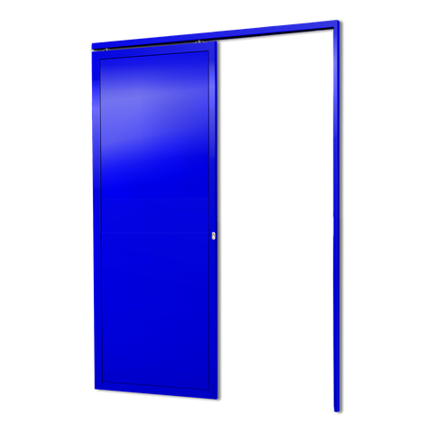 Porta de Correr Suspensa Lambril Dir L.25 Azul 210x70 Brimak