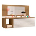 Ver imagem 1 de Penteadeira Suspensa Maquiagem com Espelho Moderna MDP-MDF Nature Off White
