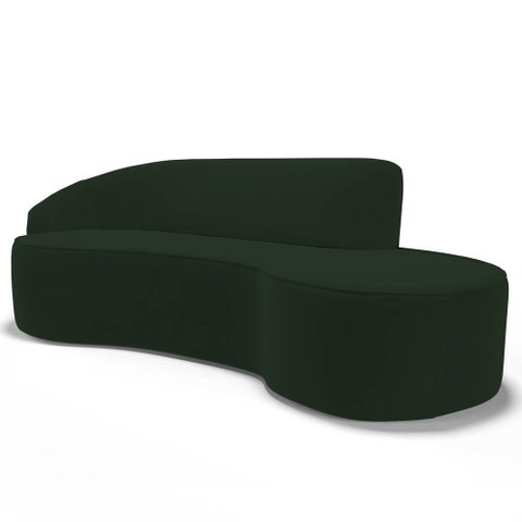 Sofá Living 2 Lugares 180cm Braço Esquerdo Mozart D06 Veludo Verde - Mpozenato