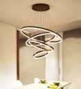 Ver imagem 2 de Pendente 4 Anéis Marrom Escovado 100cm Led 115w 3500k Bivolt Cabo de 4 Metros Paris Luz
