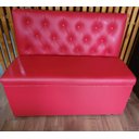 Ver imagem 2 de POLTRONA SOFA BOOTH CAPITONE COSTURADO VERMELHA