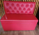Ver imagem 4 de Poltrona Sofa Booth Capitone Costurado Vermelha