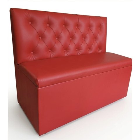 Poltrona Sofa Booth Capitone Costurado Vermelha