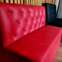 Ver imagem 3 de POLTRONA SOFA BOOTH CAPITONE COSTURADO VERMELHA