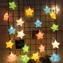 Ver imagem 2 de Decoração Varal Cordão Fio de Luzes Lâmpadas Estrela Led Natal Enfeite 2m