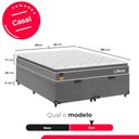 Ver imagem 4 de Cama Box Baú Casal Biapartido + Colchão Life D33 Pillow Top 61x138x188cm - Cinza - e-Shop Casa