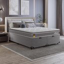 Ver imagem 1 de Cama Box Baú Casal Biapartido + Colchão Life D33 Pillow Top 61x138x188cm - Cinza - e-Shop Casa