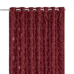 Cortina Jacquard 5,00x2,70 Para Trilho Suíço:Vinho