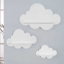 Decoração Infantil Prateleiras Nuvem Nicho 3 UN Quarto Branco INDÚSTRIA FENIX - 3