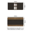 Ver imagem 3 de Cozinha Compacta Madesa Agata 150002 com Armário e Balcão (Sem Tampo e Pia) Rustic/Preto Cor:Rustic