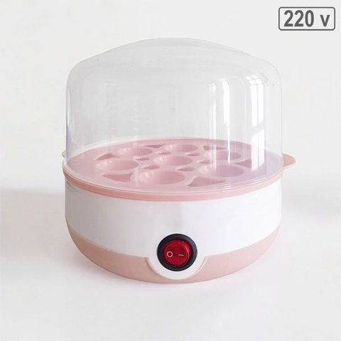 Cozedor Elétrico Multifuncional Rosa para Ovos e Legumes 220v Cozimento a Vapor Rápido