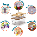 Ver imagem 3 de Kit 4 Caixas Organizadoras de Acrílico com Tampa de Bambu