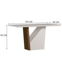 Ver imagem 3 de Mesa de Jantar Veneza 160x90 Tampo em MDF com Vidro Imbuia/Off White - New Ceval