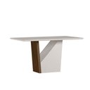 Ver imagem 2 de Mesa de Jantar Veneza 160x90 Tampo em MDF com Vidro Imbuia/Off White - New Ceval