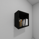 Ver imagem 1 de Nicho Preto de Parede em Mdf – Simples, Elegante e Funcional