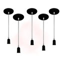 Ver imagem 1 de Kits Luminárias Pendente Fio Simples Lustre Sala Cozinha E27 Cor:Preto;Kit:5 Unid