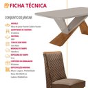 Ver imagem 7 de Mesa de Jantar Yasmin 180cm Tampo MDF Vidro Canto Copo com 6 Cadeiras Yasmin