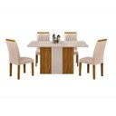 Ver imagem 1 de Mesa Doha 1,20 Decor/off Tampo Off C/vidro 4 Cadeiras Doha
