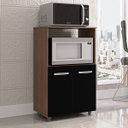 Ver imagem 3 de Balcão Madeira Móvel Armário Multiuso Organizador Cozinha Micro-ondas Forno Elétrico Pequeno Taís Sa