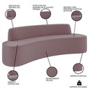 Ver imagem 3 de Sofá 4 Lugares para Sala de Estar Living 230cm Koane D06 Veludo Rosa - Mpozenato