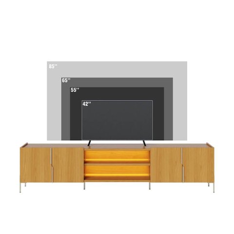 Rack Bancada Maggiore para TV até 85 Polegadas com 4 Portas - Naturale