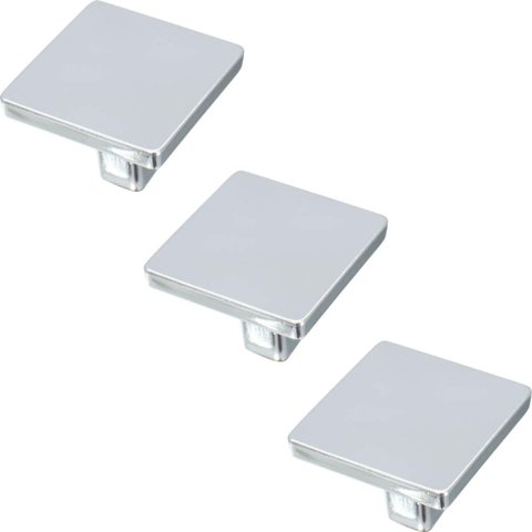 Kit 3 Puxadores Aspen 188 Ponto Quadrado Cromado para Móvel Armários e Gavetas