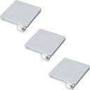 Ver imagem 1 de Kit 3 Puxadores Aspen 188 Ponto Quadrado Cromado para Móvel Armários e Gavetas