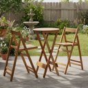 Ver imagem 1 de Conjunto de Mesa Bistrô Redondo e 2 Cadeiras com Madeira Maciça e Verniz