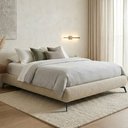 Ver imagem 3 de Cama Queen Base Box Pés Ferro 176cm Nami Linho Cru - Nexta Casa