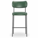 Ver imagem 3 de Kit 2 Banquetas Alta Sala de Jantar Lisa Pés Preto PU Verde m² - Monari Design