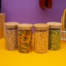 Kit 4 Potes de Vidro 600ml Tampa de Bambu Herméticos Redondos - Tüd - 5