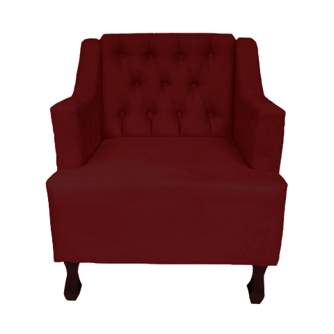Poltrona Cadeira Decorativa Para Sala E Recepção Genesis Vermelho Bordô - LM DECOR