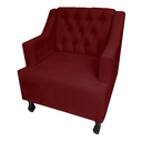 Ver imagem 2 de Poltrona Cadeira Decorativa Para Sala E Recepção Genesis Vermelho Bordô - LM DECOR