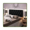 Ver imagem 1 de Cabeceira de Cama Queen Estofada Capitone Pari 1,60 X 55 Preto Suede