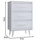 Ver imagem 2 de Cômoda Mila 3 Gavetas Branco Moblis
