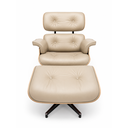 Ver imagem 1 de Poltrona Charles Eames com Puff - Couro Marfim 254 - Pau-Ferro