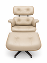 Ver imagem 1 de Poltrona Charles Eames com Puff - Couro Marfim 254 - Pau-Ferro