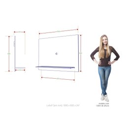 Painel para TV até 42 Polegadas 108cm 1 Prateleira Florence  - 2
