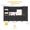 Ver imagem 5 de Armário de Cozinha Modulada Completa Fidelitá Nara 100% MDF 6 Peças 350cm 18 Portas 2 Gavetas sem