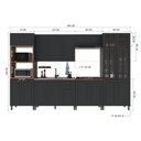 Ver imagem 4 de Armário de Cozinha Modulada Completa Fidelitá Nara 100% MDF 6 Peças 350cm 18 Portas 2 Gavetas sem