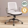 Cadeira de Escritório Giratória em Couro Eco Base Cromada Beezi NR17 - 6
