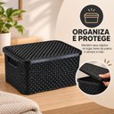 Ver imagem 3 de Caixa Organizadora Rattan 8L com Tampa Cesto Multiuso Roupas Brinquedos Porta Treco Cozinha Banheiro