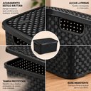 Ver imagem 5 de Caixa Organizadora Rattan 8L com Tampa Cesto Multiuso Roupas Brinquedos Porta Treco Cozinha Banheiro