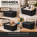 Ver imagem 7 de Caixa Organizadora Rattan 8L com Tampa Cesto Multiuso Roupas Brinquedos Porta Treco Cozinha Banheiro