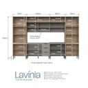 Ver imagem 6 de Cozinha Completa Modulada 8 Peças com Cristaleira e Porta de Vidro Lavínia Marrom/Imperial/Fumê