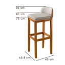Ver imagem 3 de Kit 3 Banquetas Onix Eucalipto Maciço Design em Linho Corino