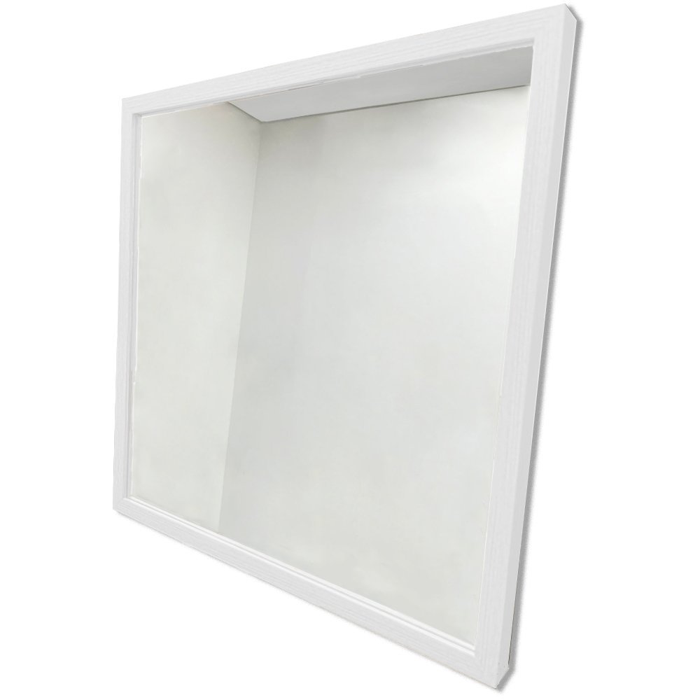 Módulo Espelho Decorativo - Kit 03 de 50x50cm Empório do Adesivo Moldura Branca - 3