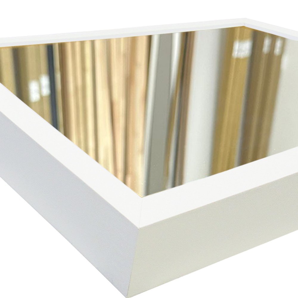 Módulo Espelho Decorativo - Kit 03 de 50x50cm Empório do Adesivo Moldura Branca - 2