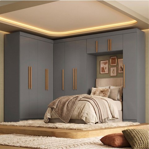 Guarda Roupa Modulado de Canto 11P 2GV Onix