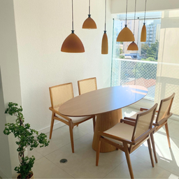 Mesa de Jantar Oval Cone 160x90 Cm Freijó Personal Moveis Design Laminada em Madeira - 2